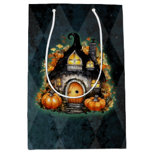 Halloween Gothic Fall Fairy Hütte Blue Raute Mittlere Geschenktüte