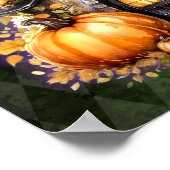 Halloween Gothic Fall Fairy Hütte Grüne Raute Poster (Ecke)