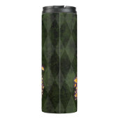 Halloween Gothic Fall Fairy Hütte Grüne Raute Thermosbecher (Rückseite)