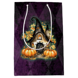 Halloween Gothic Fall Fairy Hütte Lila Raute Mittlere Geschenktüte