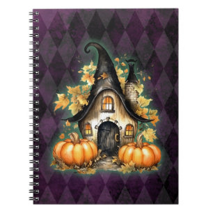 Halloween Gothic Fall Fairy Hütte Lila Raute Notizblock