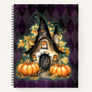 Halloween Gothic Fall Fairy Hütte Lila Raute Notizblock