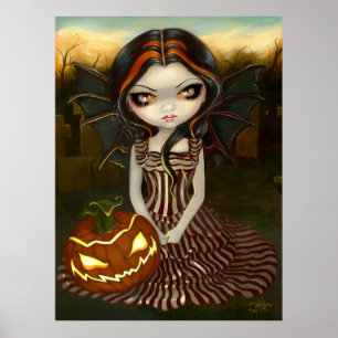 Halloween Gothic Fee Kürbis Kunstdruckerei Poster