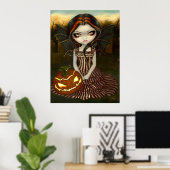 Halloween Gothic Fee Kürbis Kunstdruckerei Poster (Heimbüro)