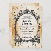 Halloween Gothic Frame Vintag Einladung (Vorne/Hinten)
