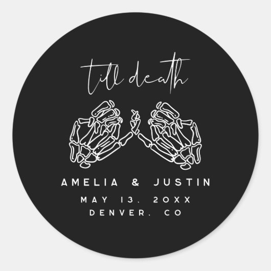 Halloween Gothic Gastgeschenk Hochzeit Stickers (Vorderseite)