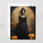 Halloween Gothic Girl Postkarte (Vorne/Hinten)