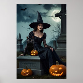 Halloween Gothic Hexe Poster