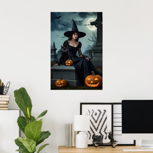 Halloween Gothic Hexe Poster (Heimbüro)