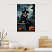 Halloween Gothic Hexe Poster (Küche)