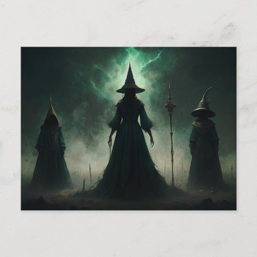 Halloween Gothic Hexen Postkarte (Vorderseite)