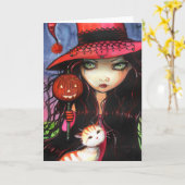 Halloween Gothic Hexenkartenkarte Karte (Gelbe Blume)