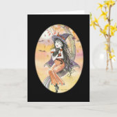 Halloween Gothic Hexenkatze Karte (Gelbe Blume)