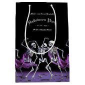 Halloween, Gothic Lila Dancing Skeletons Mittlere Geschenktüte (Vorderseite)