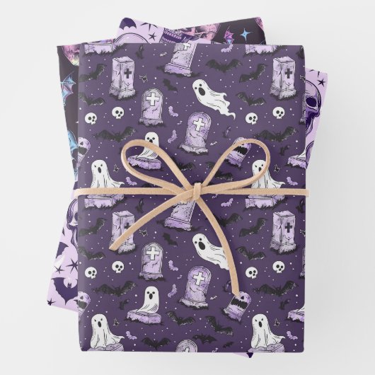 Halloween Gothic Lila Wonder Geschenkpapier Set (Beispiel)