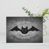Halloween Gothic lustige Potluck Party-Familie Einladung (Stehend Vorderseite)