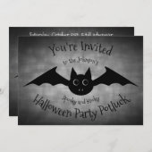 Halloween Gothic lustige Potluck Party-Familie Einladung (Vorne/Hinten)