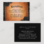 Halloween Gothic Orange Black 3,5 x 2,5 Empfang Begleitkarte (Vorne/Hinten)