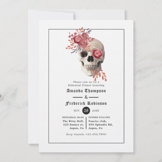 Halloween Gothic Probe Dinner Einladung (Vorderseite)