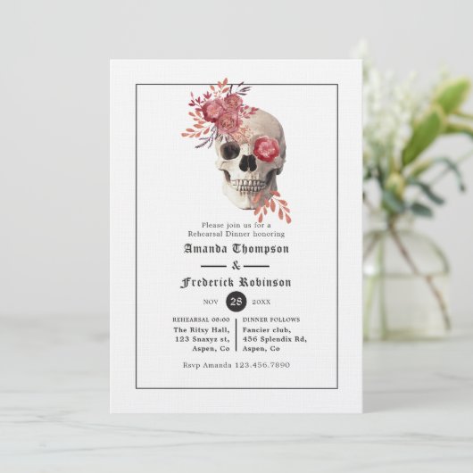 Halloween Gothic Probe Dinner Einladung (Stehend Vorderseite)