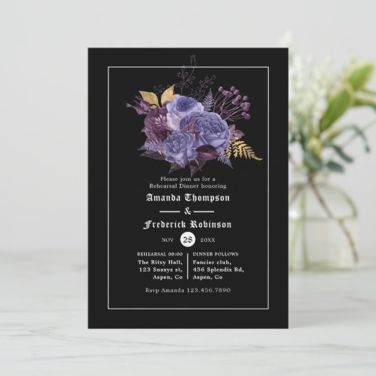 Halloween Gothic Probe Dinner Einladung (Stehend Vorderseite)