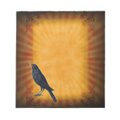 Halloween Gothic Raven on Orange Notizblock (Vorderseite)