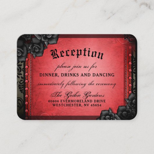 Halloween Gothic Red Black 3.5 x 2.5 Empfang Enc Begleitkarte (Vorderseite)