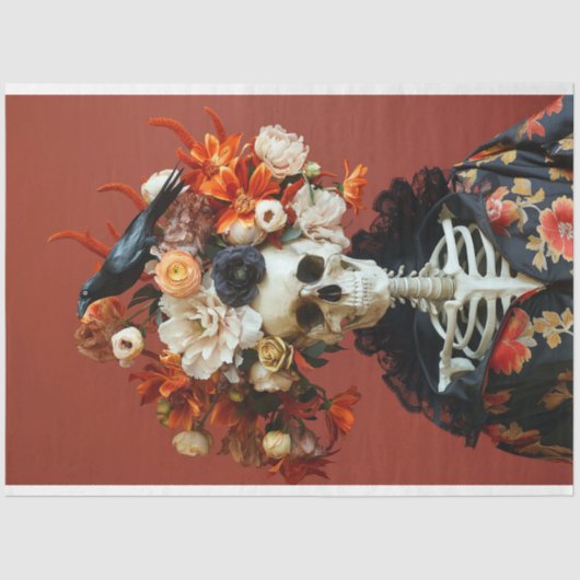 Halloween Gothic Skeleton Skull Decoupage Seidenpapier (Vorderseite)