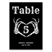 Halloween Gothic Skull Herz Hand Hochzeit Tischnummer (Vorderseite)