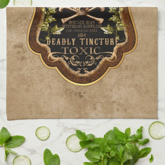 Halloween Gothic Skull und Crossbones Hexentrank Geschirrtuch (Gefaltet)