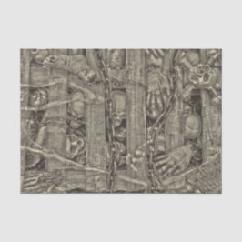 Halloween Gothic Skulls Alte Sepia Vintag Seidenpapier