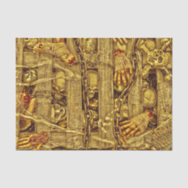 Halloween Gothic Skulls Gold Yellow Red Body Parts Seidenpapier