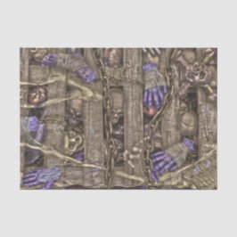 Halloween Gothic Skulls Lila Sepia-Körperteile Seidenpapier