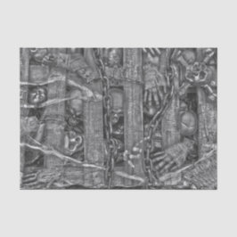 Halloween Gothic Skulls Schwarz-Weiß Vintag Seidenpapier