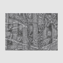 Halloween Gothic Skulls Schwarz-Weiß Vintag Seidenpapier