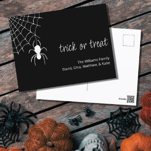 Halloween Gothic Spider Web Schwarz-weiß Holiday Postkarte