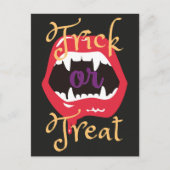 Halloween Gothic Spooky Vampire Trick oder Treat Postkarte (Vorderseite)