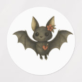 Halloween Gothic Stickers - Bat, Skull Book, Plagu Etiketten (Design 1)