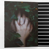 Halloween Gothic Stripes Skull Dreifach Gefaltete Einladung (Innen Erste Seite)