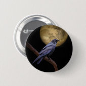 Halloween, Gothic Style Raven and Moon Button (Vorne & Hinten)