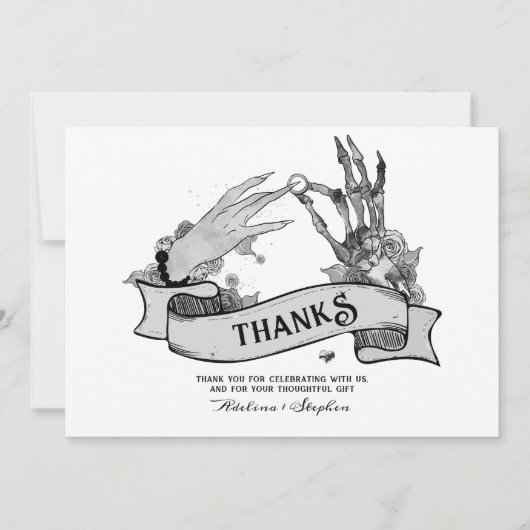 Halloween Gothic Til Death Do us Party Wedding Dankeskarte (Vorderseite)