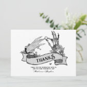 Halloween Gothic Til Death Do us Party Wedding Dankeskarte (Stehend Vorderseite)