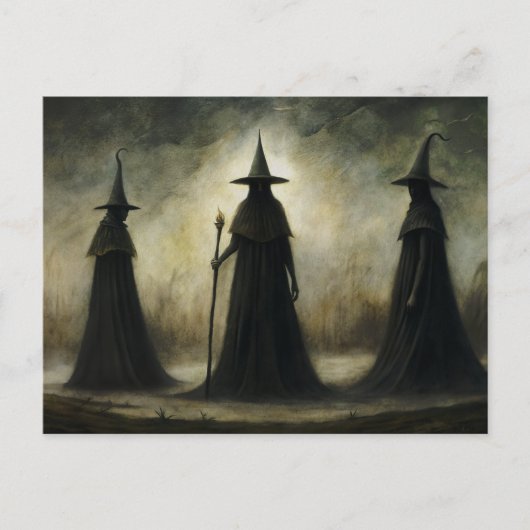 Halloween Gothic Trio Hexen Postkarte (Vorderseite)