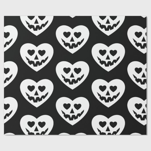 halloween gothic valentine creepine heart white geschenkpapier (Flach)