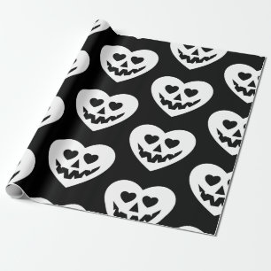 halloween gothic valentine creepine heart white geschenkpapier