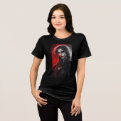 Halloween Gothic Vampire Comic Art Girls Tri-Blend Shirt (Vorderseite voll)