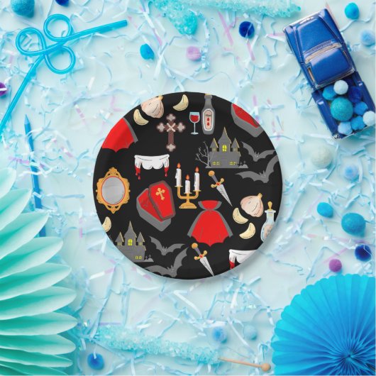 halloween gothic vampire garlic holy water fangs pappteller (Party)