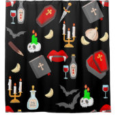 halloween gothic vampire hunter garlic dagger fang duschvorhang (Vorderseite)