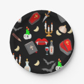 halloween gothic vampire hunter garlic dagger fang pappteller (Vorderseite)