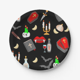 halloween gothic vampire hunter garlic dagger fang pappteller